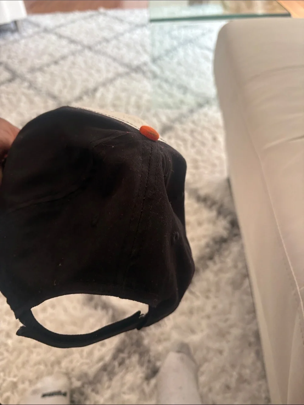 New Era Kids Baseball Cap - Orange & White with Black Logo